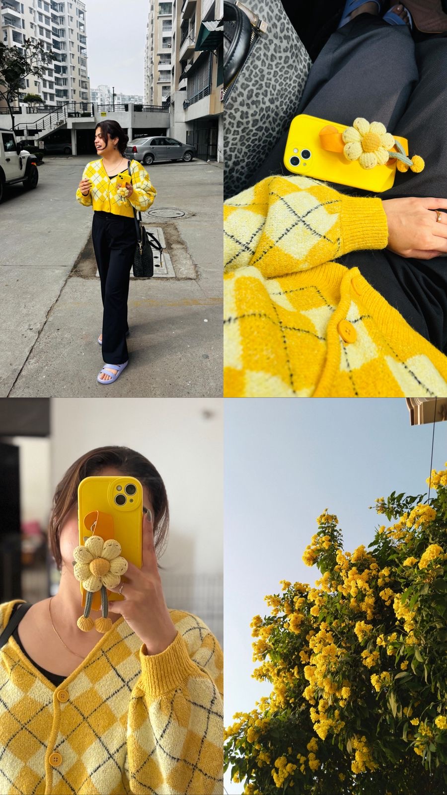 Handwoven Crochet Sunflower Wrist‑Strap Phone Case for iPhone