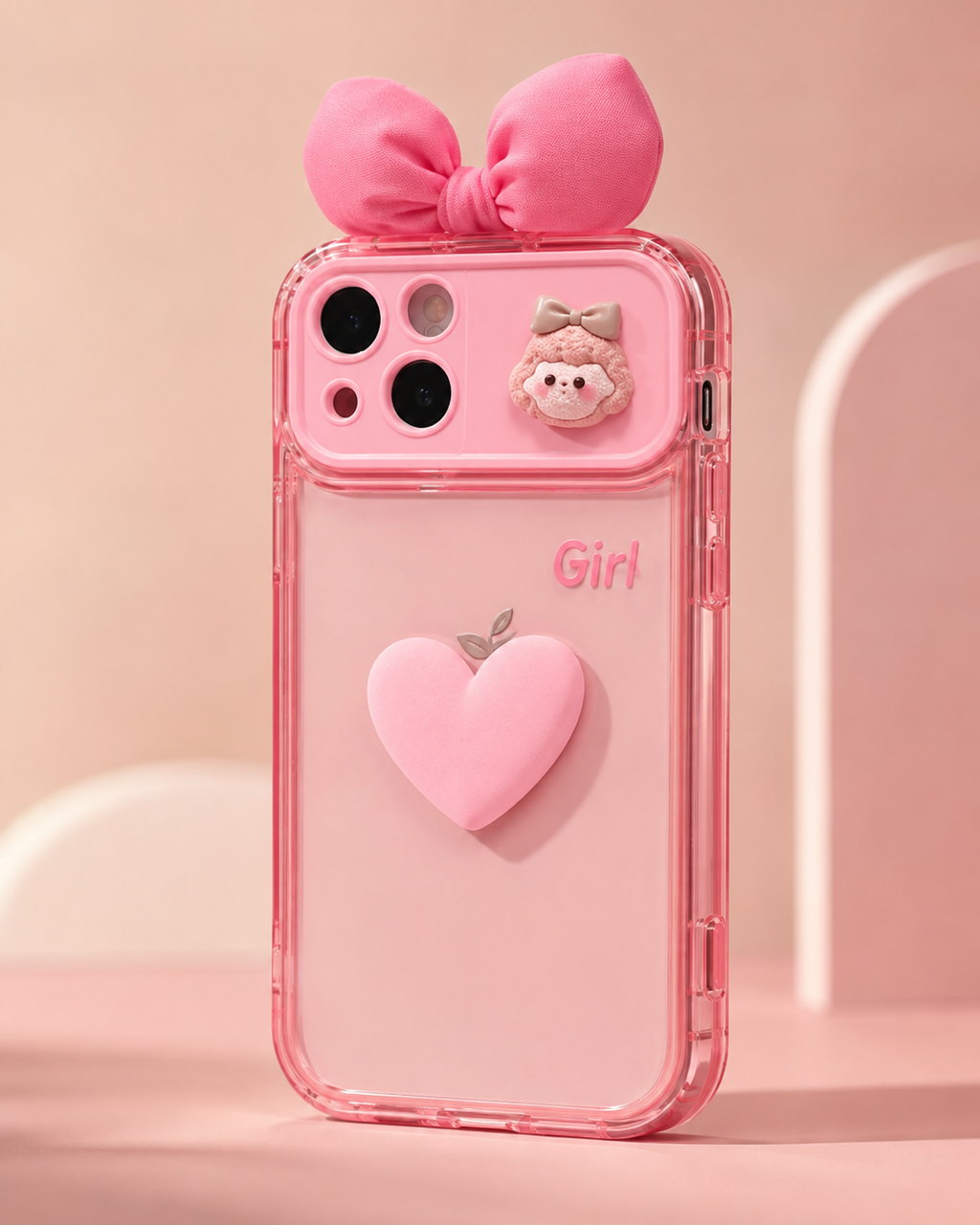 Pink Bow Heart Case