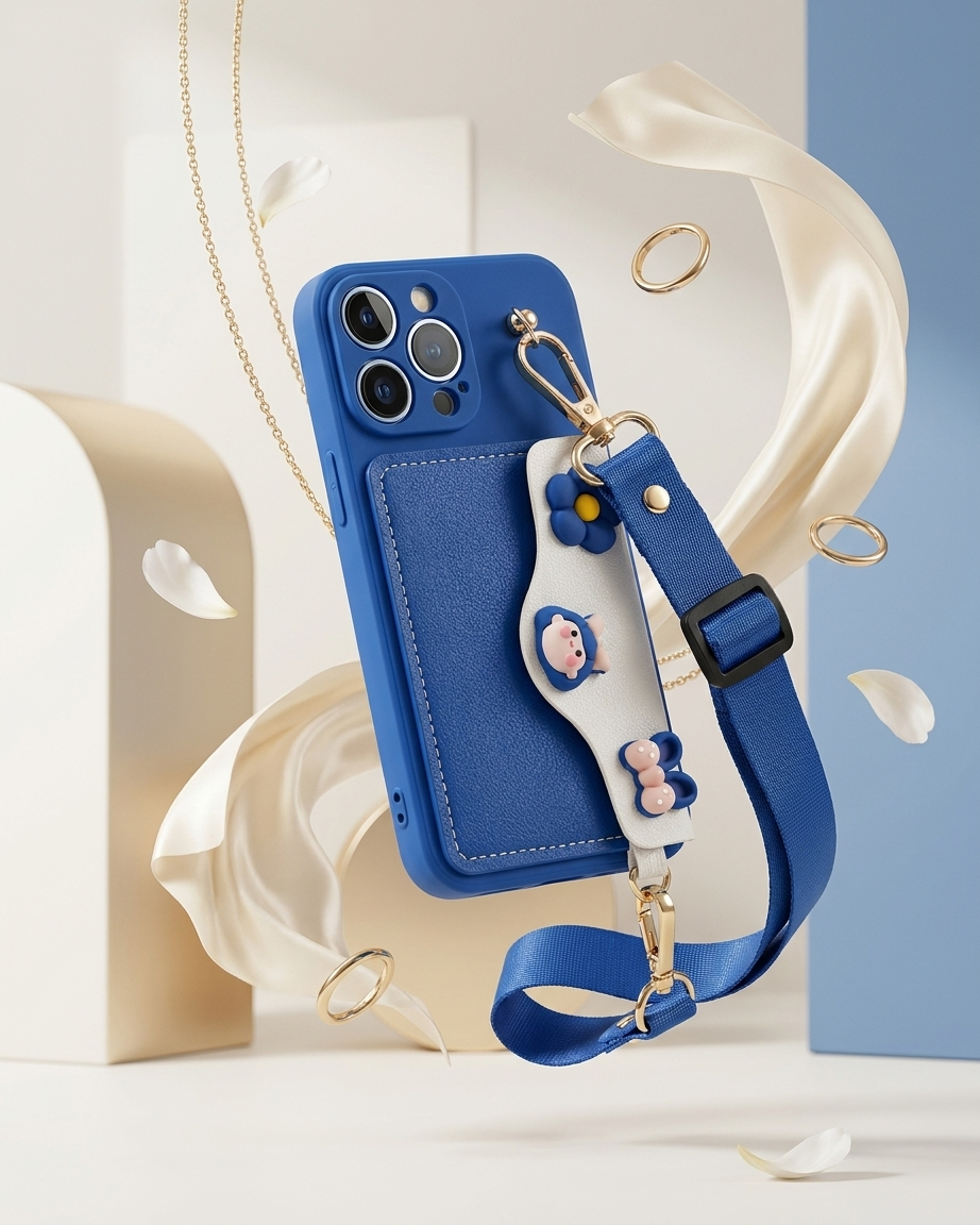 Fashion flower girls leather phone case wallet bag