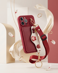 Fashion flower girls leather phone case wallet bag