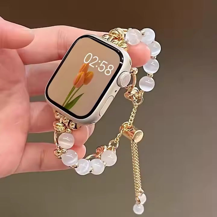 Luxury Women Cat Eye Jewelry Metal Strap For Apple Watch 38-41mm