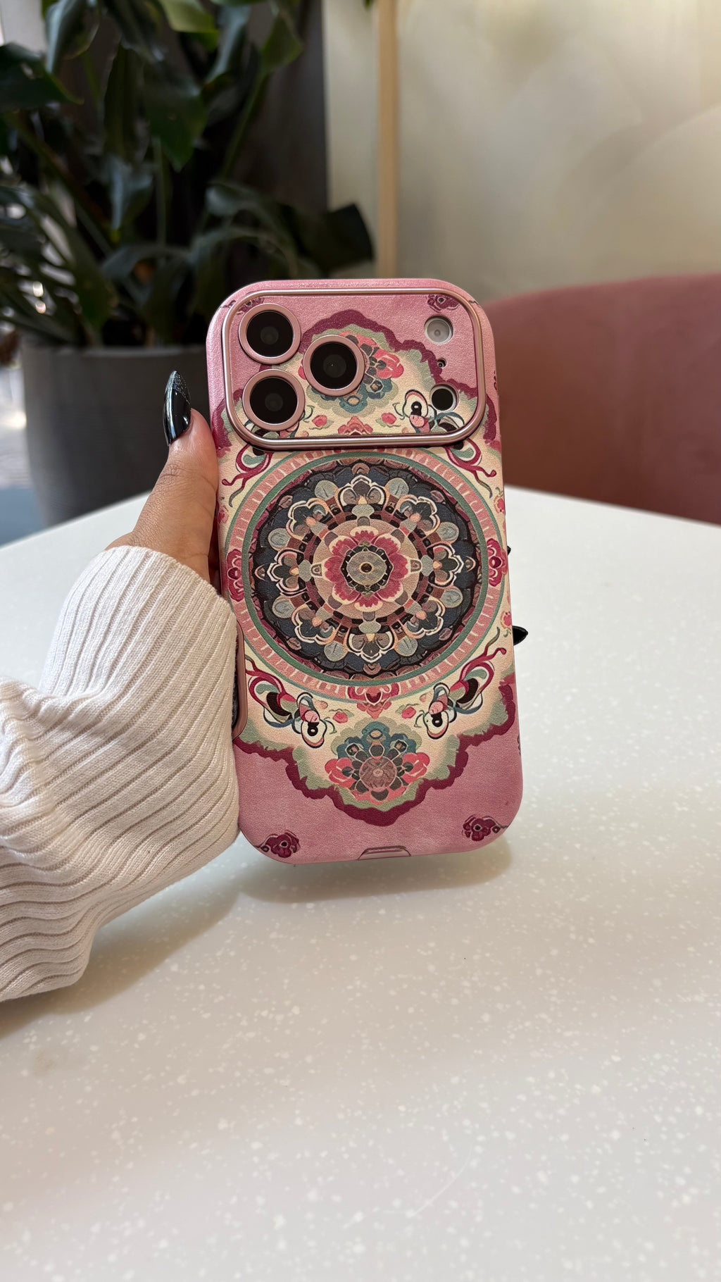 Pink Mandala Art iPhone Case