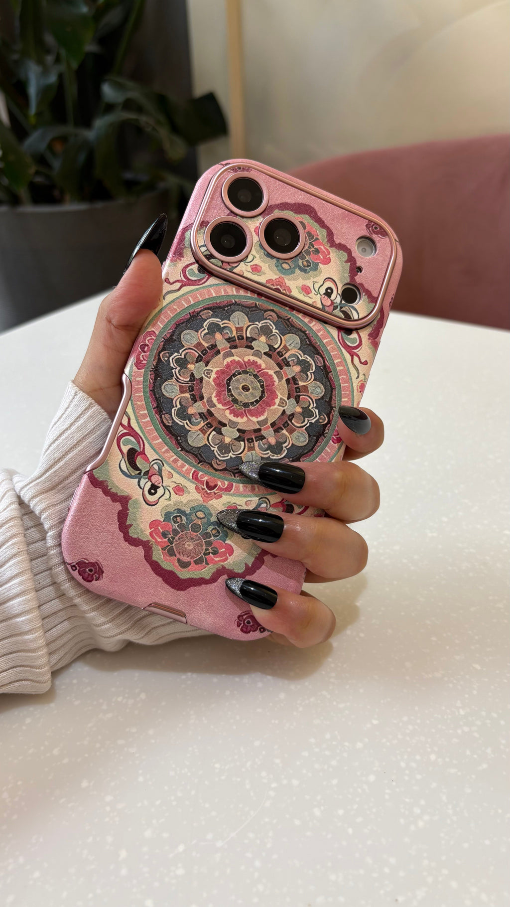 Pink Mandala Art iPhone Case