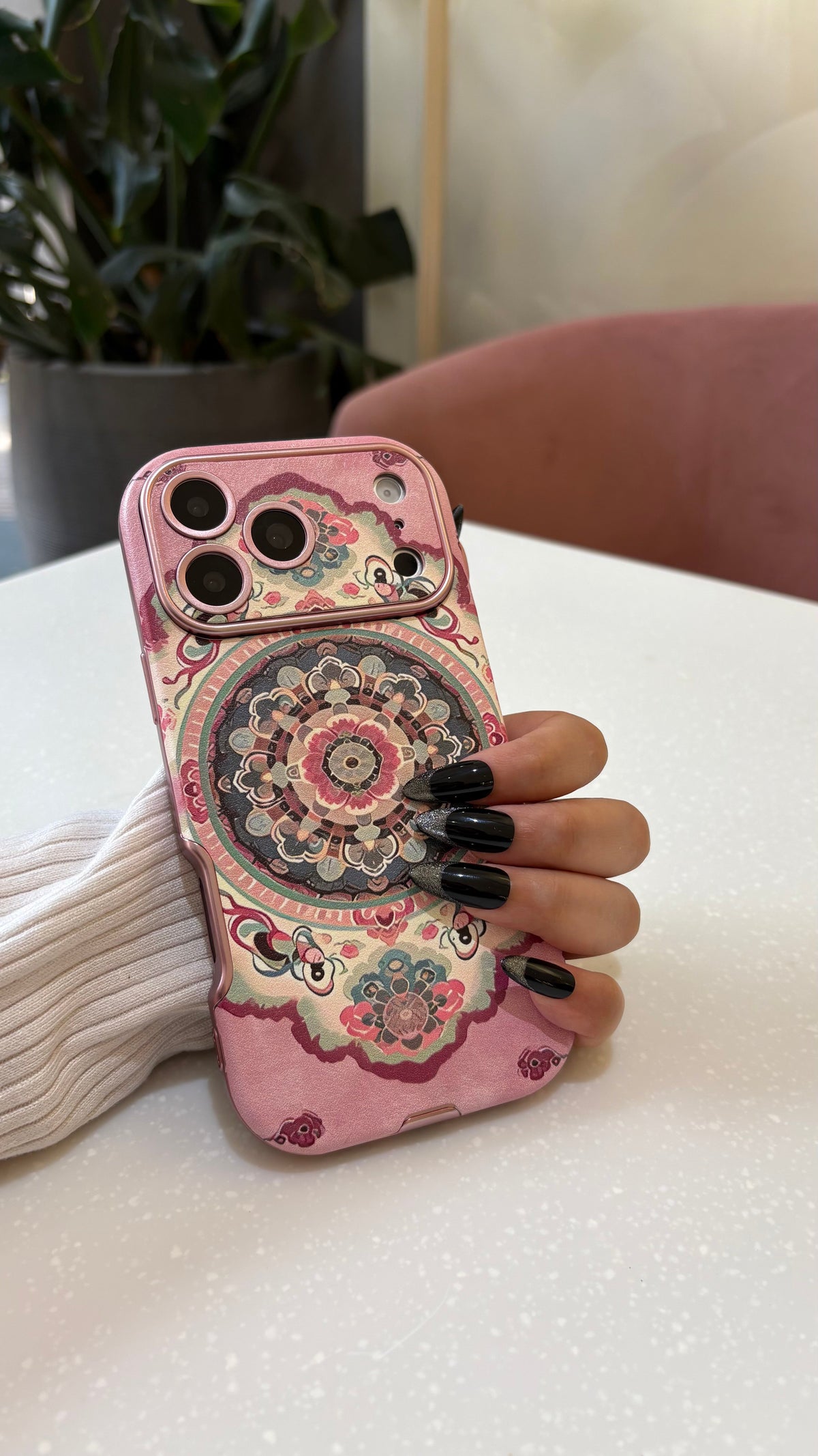 Pink Mandala Art iPhone Case