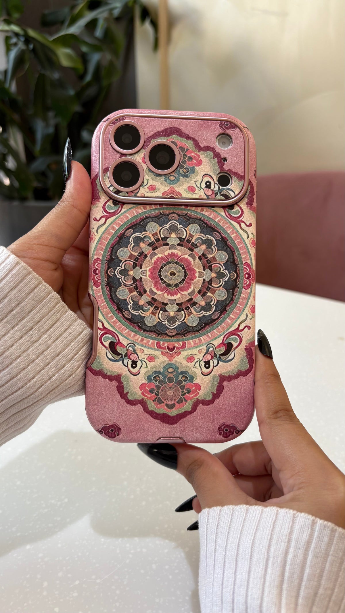 Pink Mandala Art iPhone Case