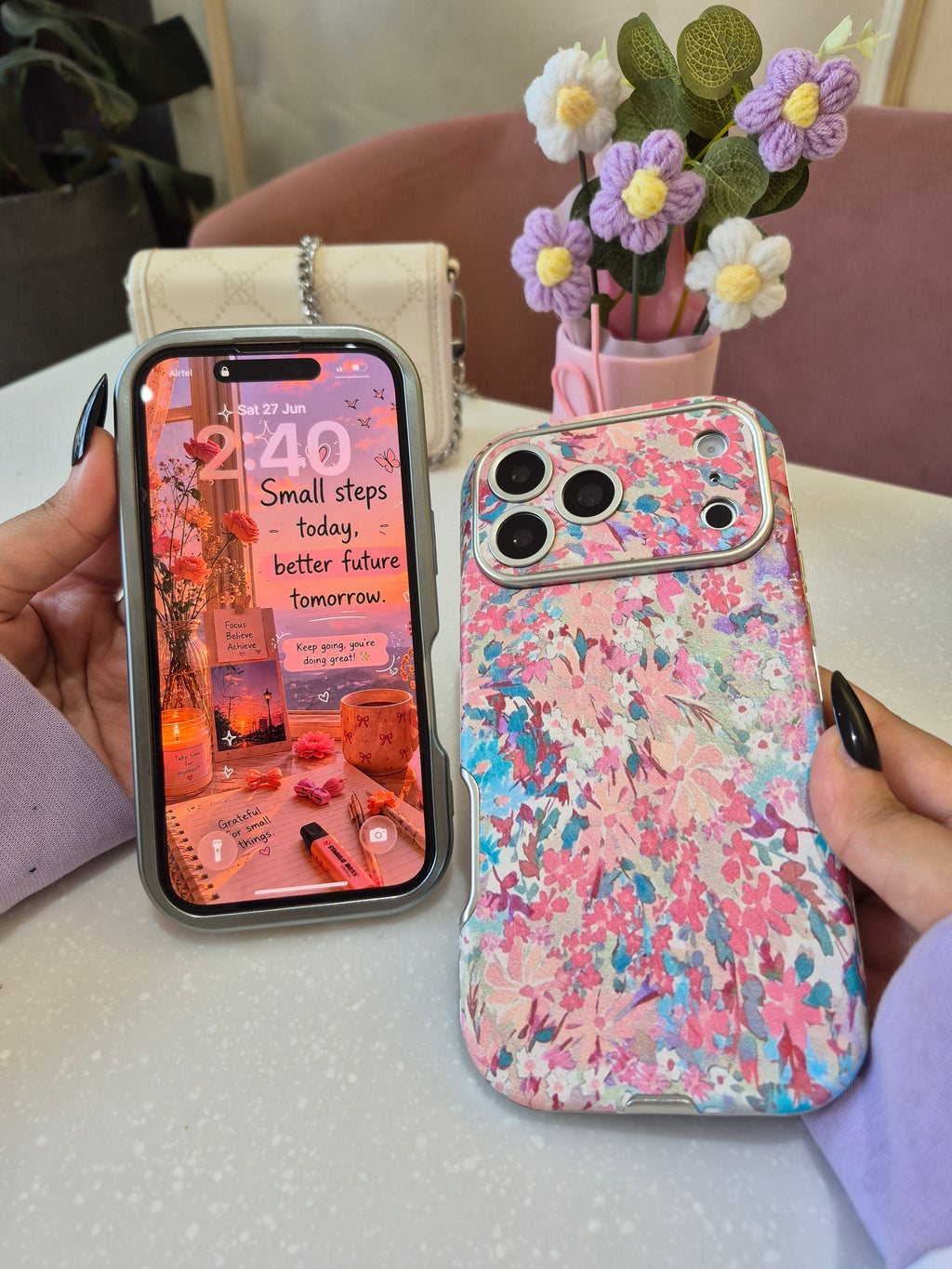 Pink Abstract Art iPhone Case