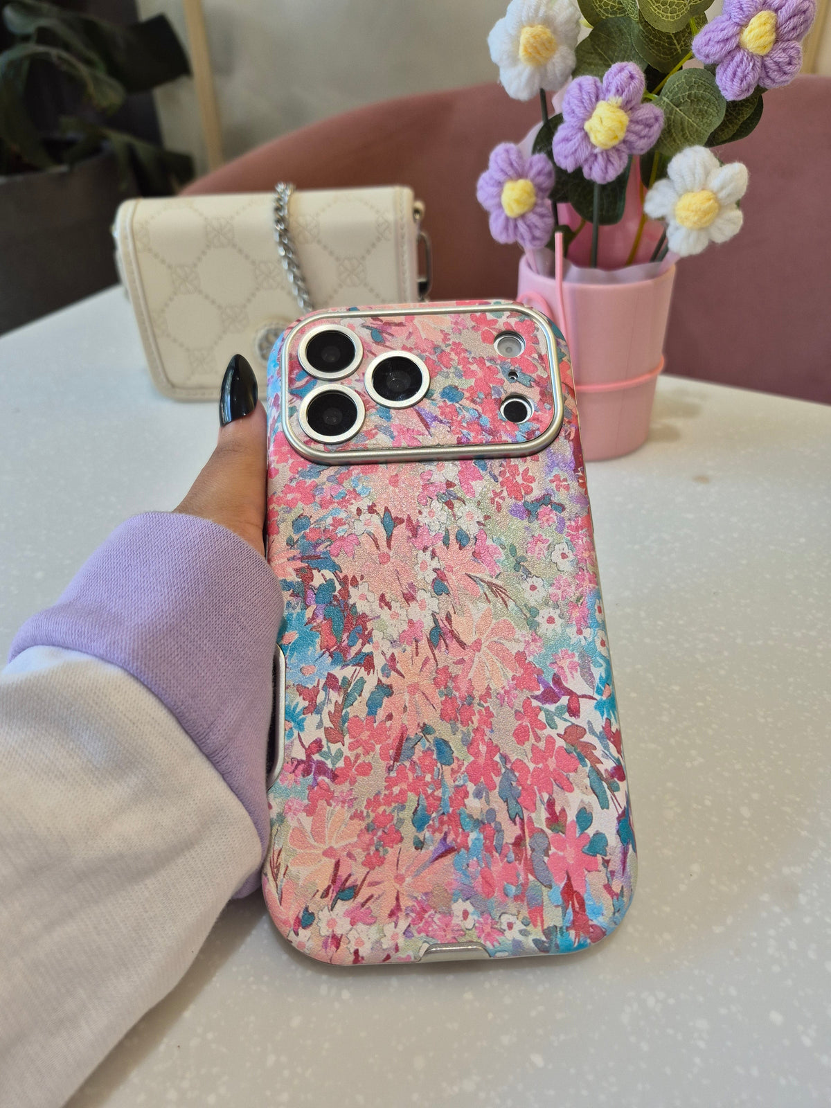 Pink Abstract Art iPhone Case