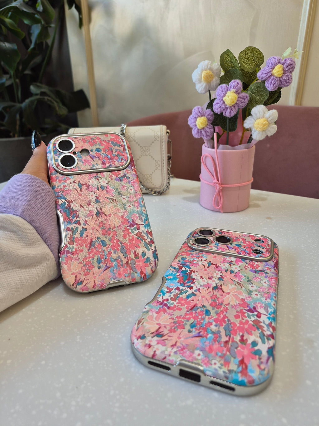 Pink Abstract Art iPhone Case