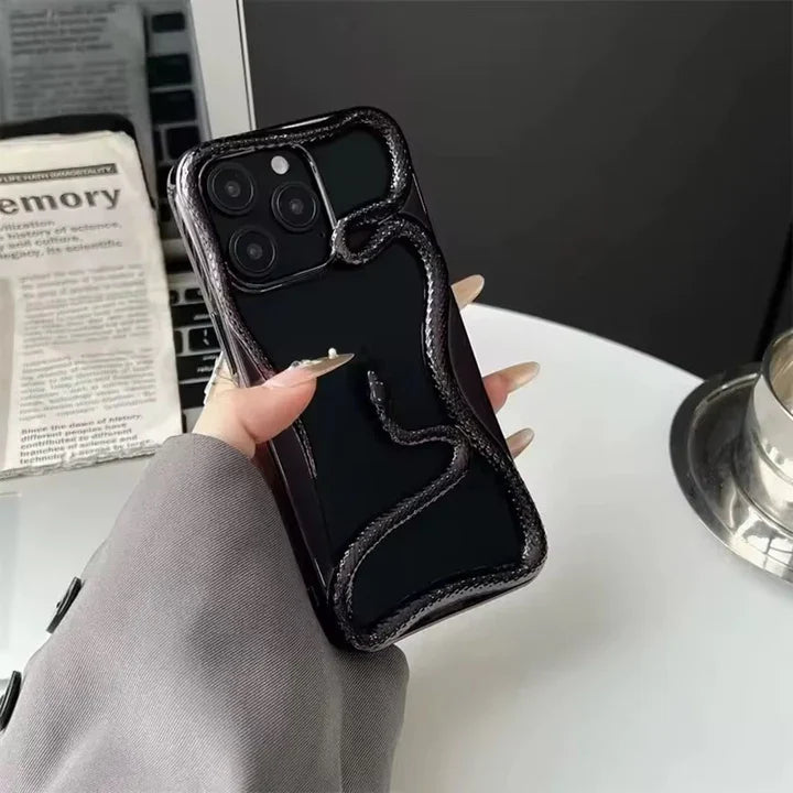 Snake 3D & Electroplated iPhone Case Shockproof Silicone & TPU