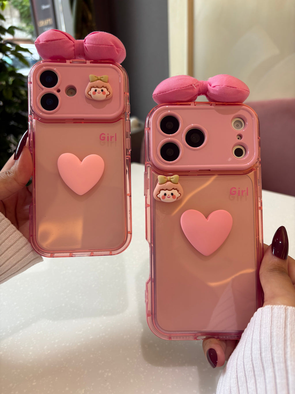 Pink Bow Heart Case