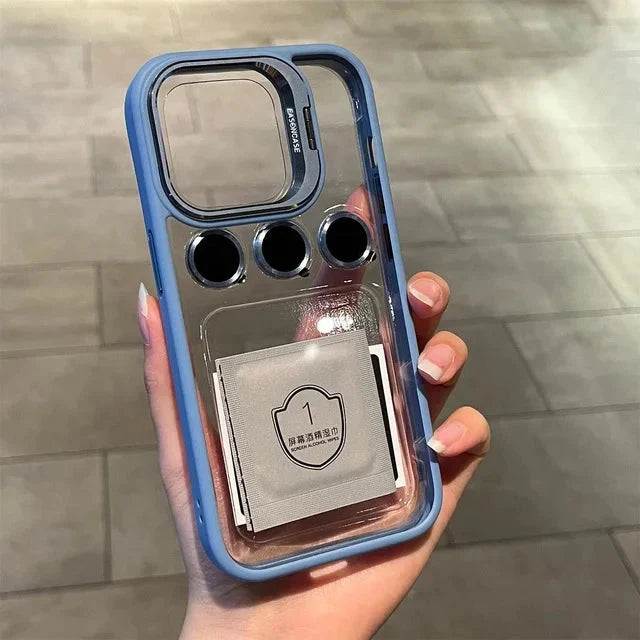 With Lens Film Protect Holder Clear Phone Case (for Men & Women)