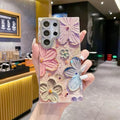 Cute Oil Painting Blue Rose Flower Samsung Mobile Case