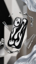 Flame Shaped 3D Plating Hollow Out Breathable Cooling iPhone Case