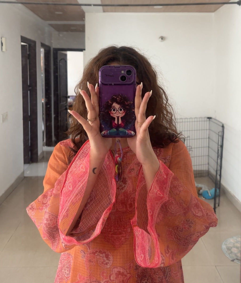 Cartoon Geek Girl iPhone Case with Charm