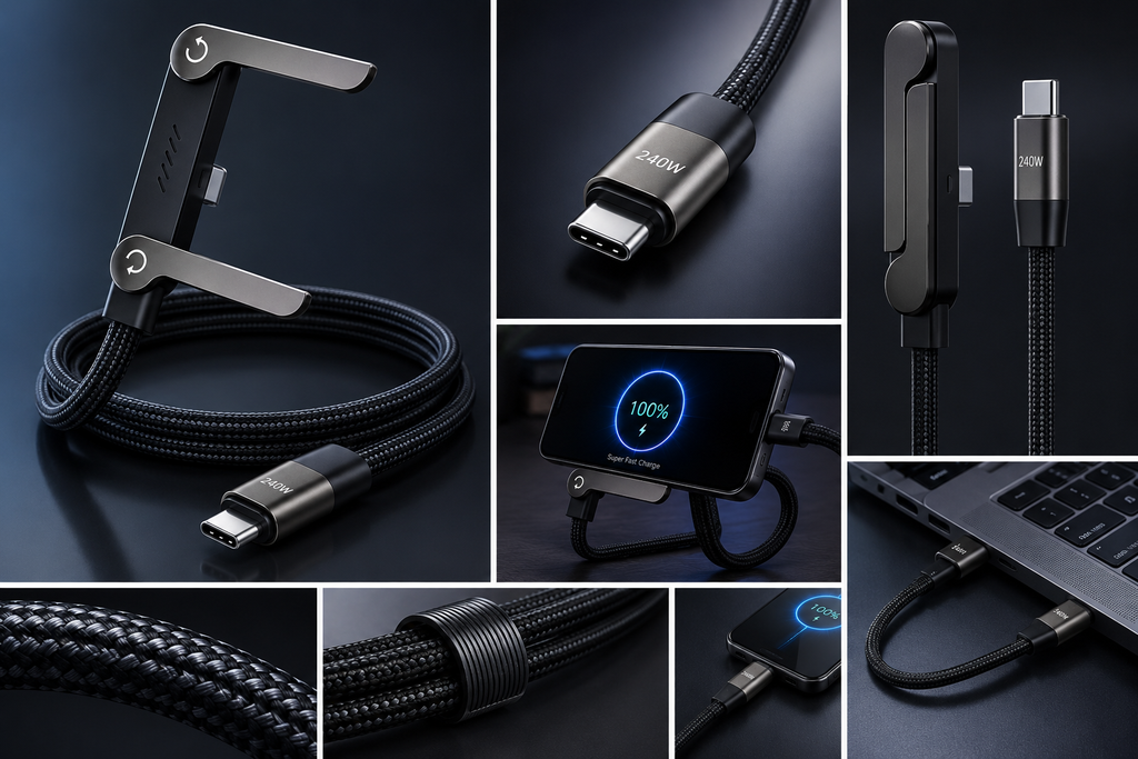 Fast Charging C-type Cable with Phone Stand