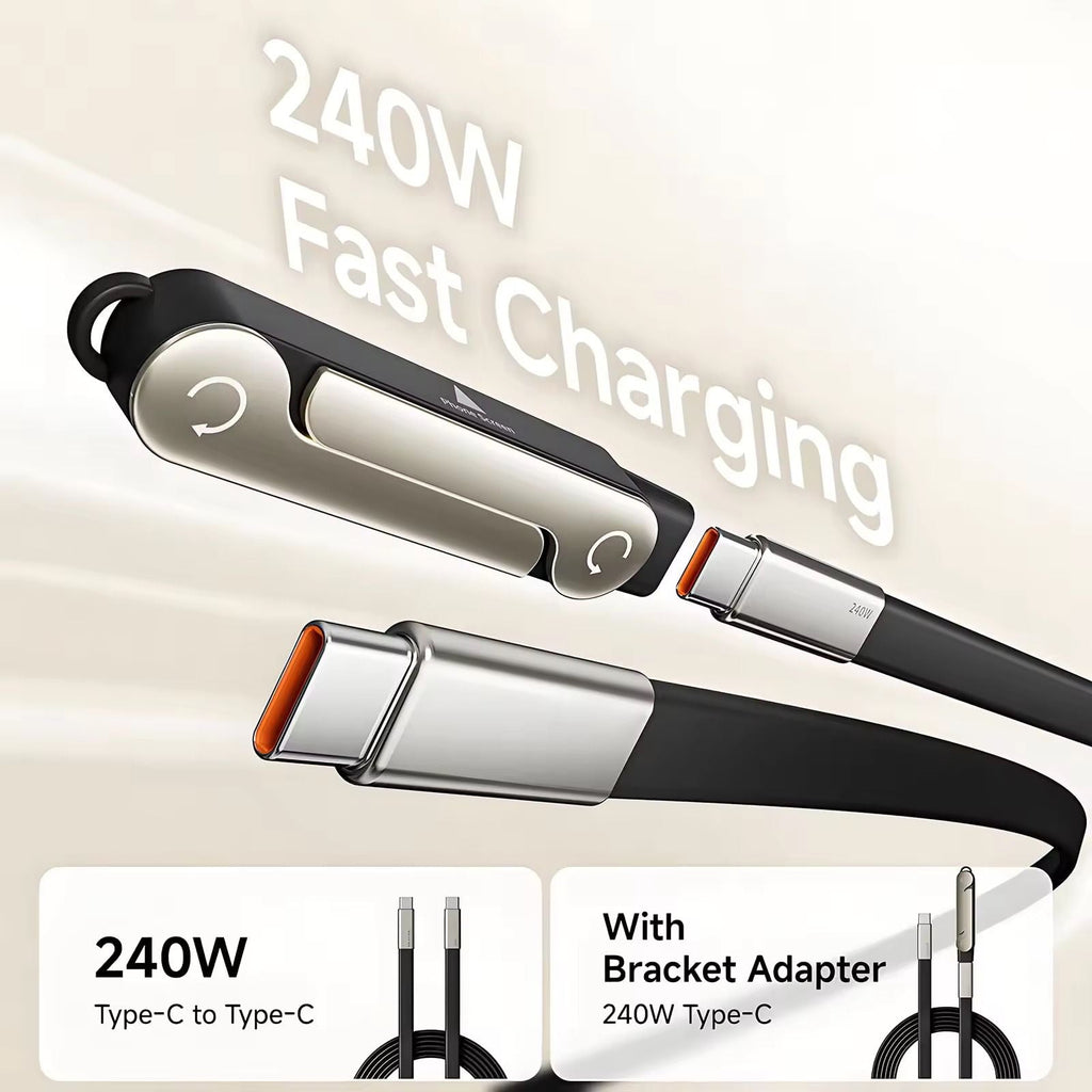 2 in 1 Detachable Fast Charging C-type Cable with Phone Stand
