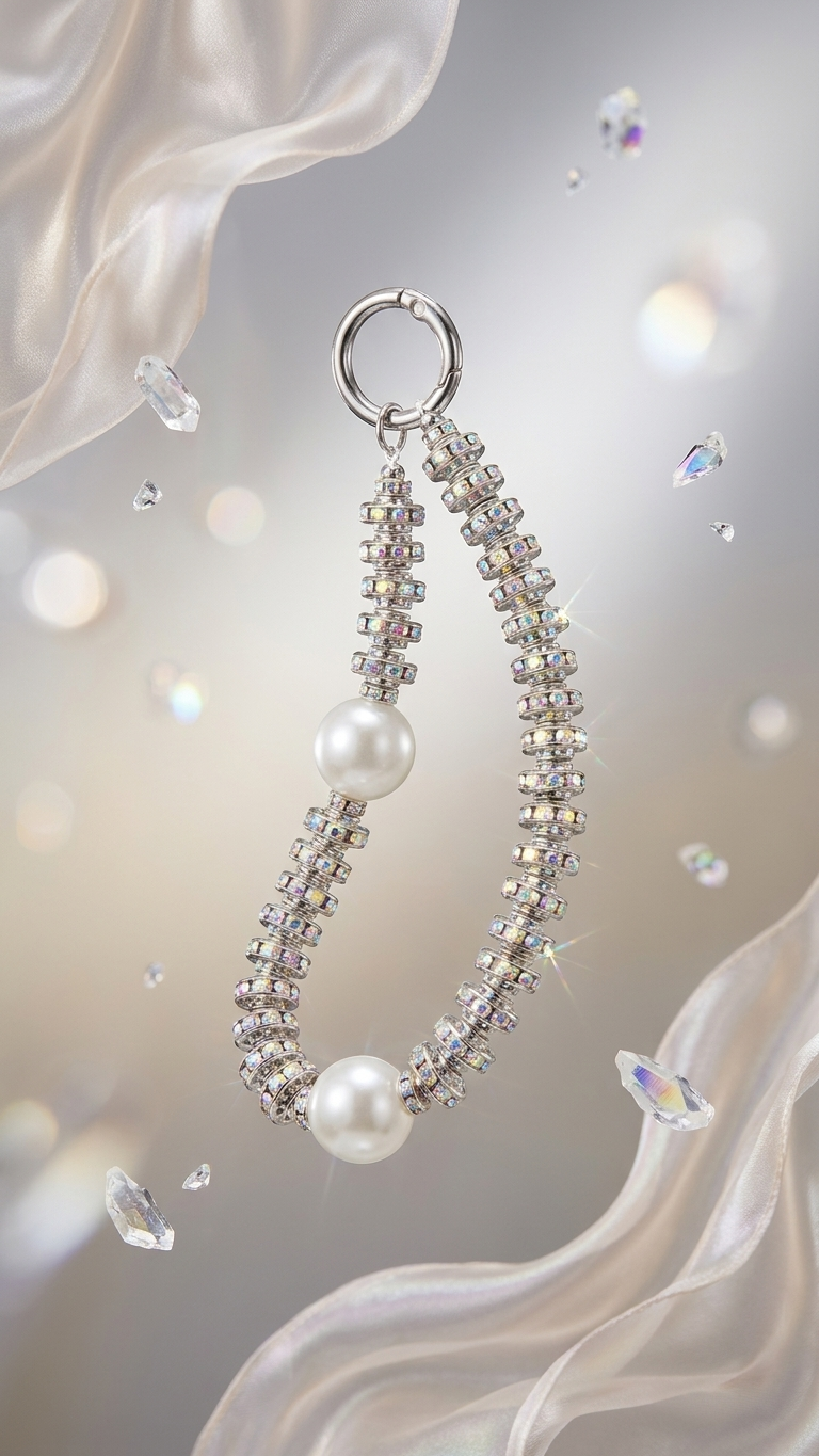 Aurora Pearl Crystal Phone Charm