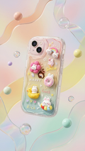 Curvy Edge Clear iPhone Case with Charm – Trendy & Protective