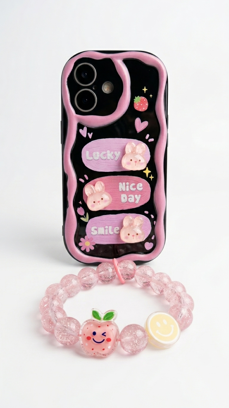 Cute Bunny with Charm Phone Case