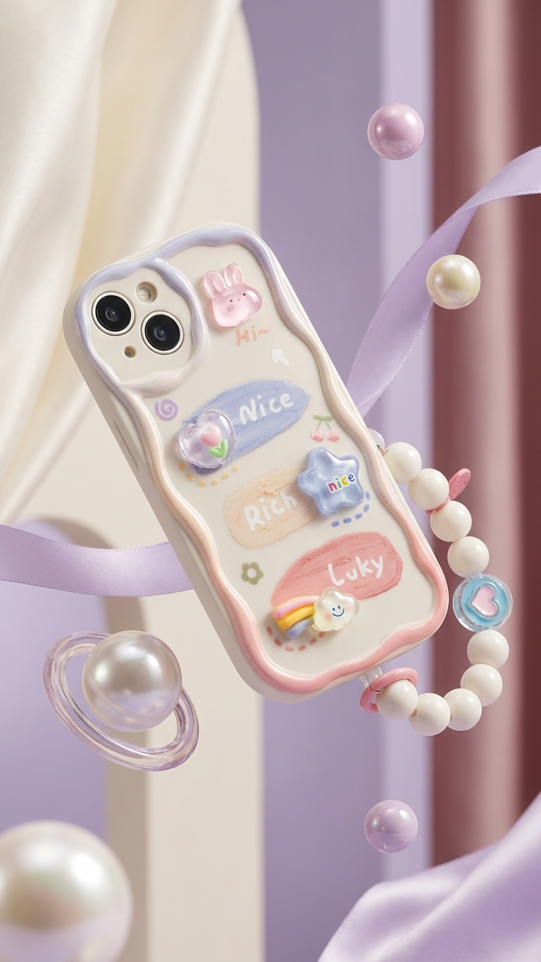 Cute Bunny with Charm Phone Case