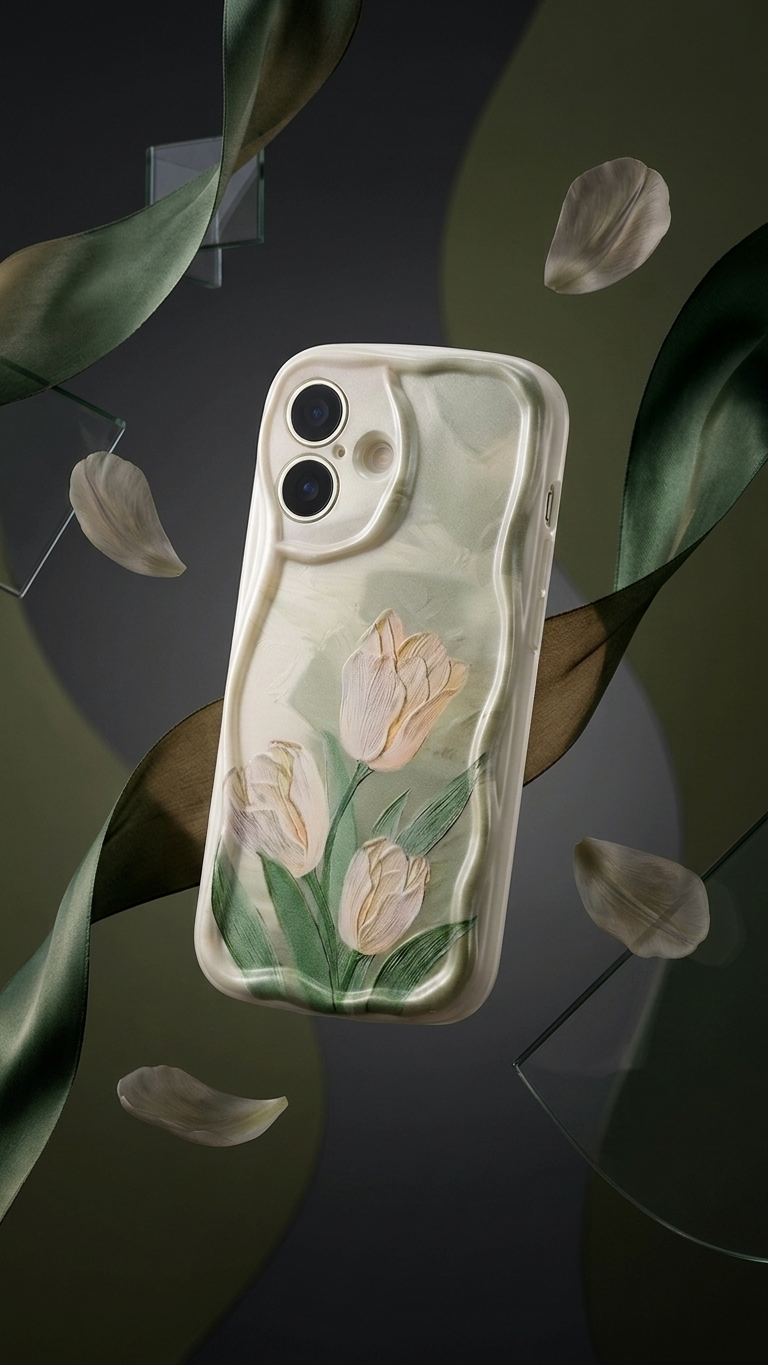 Flower Tulip Shockproof iPhone Case – Stylish Floral Protection