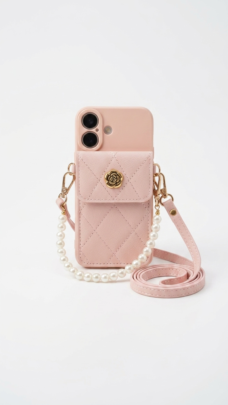 Royal Korean Pearl Pouch Sling iPhone Case