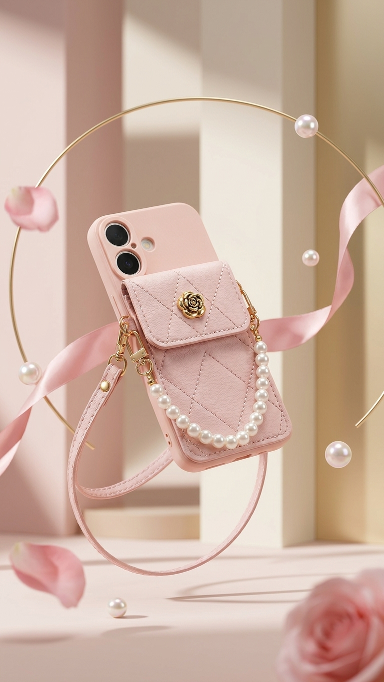 Royal Korean Pearl Pouch Sling iPhone Case