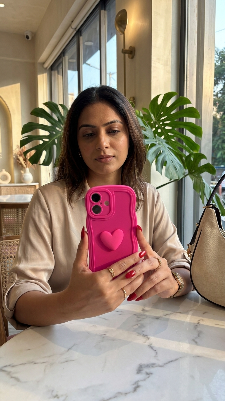 Neon Pink Heart iPhone Case