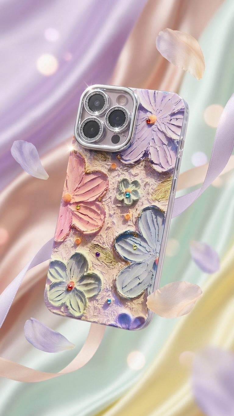 Cute Oil Painting Flower iPhone Mobile Case
