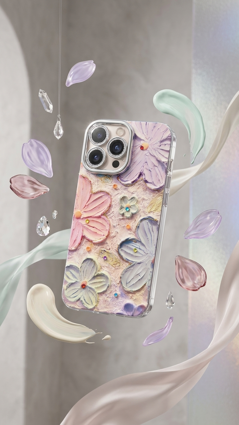 Cute Oil Painting Flower iPhone Mobile Case