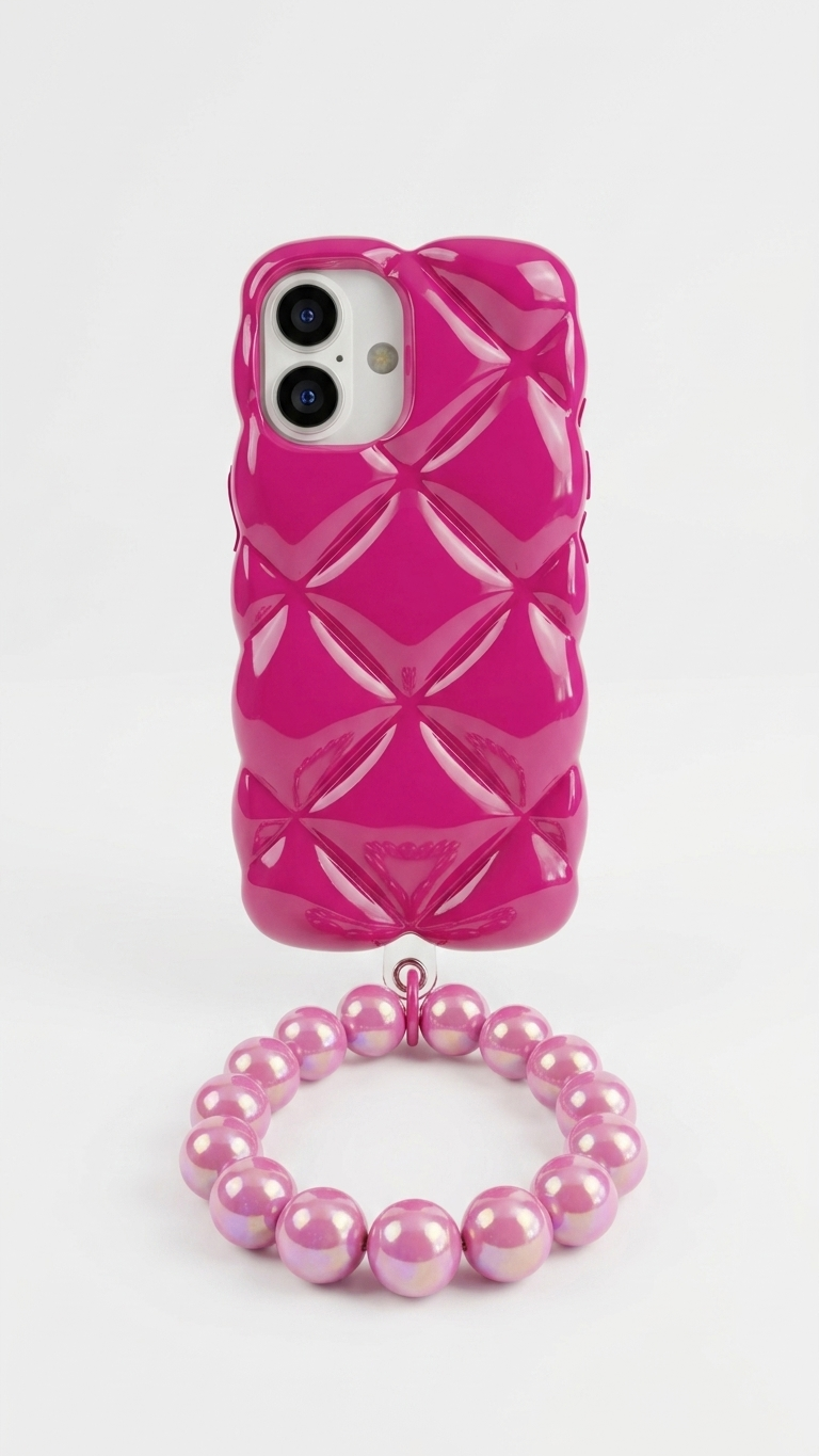 Rose Puff Quilted Chain Case