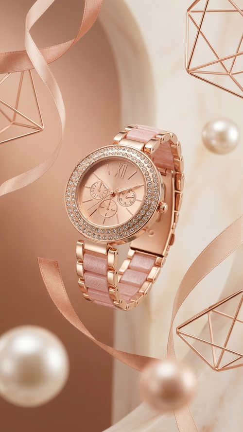 All-Rosegold Luxury Statement Set (Watch and Bracelet Set)