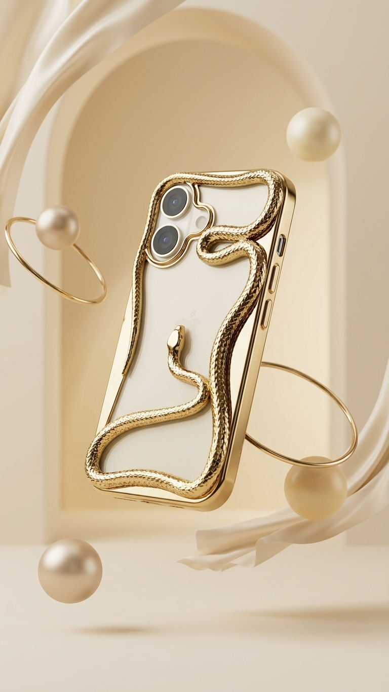 Snake 3D & Electroplated iPhone Case Shockproof Silicone & TPU